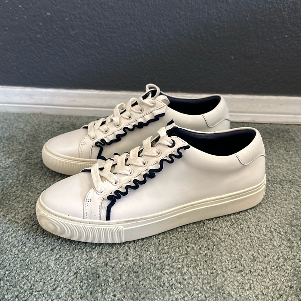 Tory Sport White and Navy Leather Sneakers